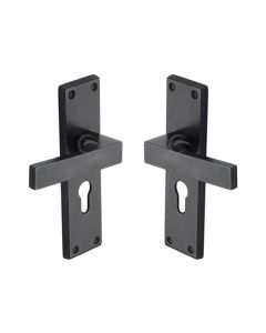 Rustic Dark Bronze Door Handle Euro Profile Cheswell Design-M.Marcus-RDB3148