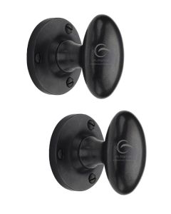 Rustic Dark Bronze Mortice Knob on Rose Knowle Design -M.Marcus-RDB4555
