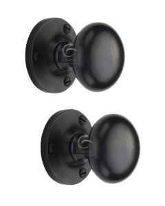 Rustic Dark Bronze Mortice Knob on Rose Alveley Design -M.Marcus-RDB4975