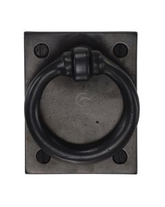 Rustic Dark Bronze Ring Drop Pull on Plate-M.Marcus-RDB6367