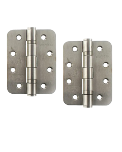 Atlantic Radius Corner Ball Bearing Hinges 4" X 3" X 3mm - Satin Stainless Steel AHR1433SSS