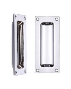 IRONZONE Rectangular Flush Pull Handle Face Fix 102 x 45 x 13mm Polished Chrome