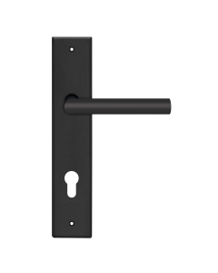 Karcher Design RLE28 - Renovation long plate Rhodos, Door Handle in cosmos black, Euro profile, Lock Centres 72 mm, Size 260 mm x 52 mm x 10 mm,