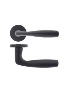 Rosso Maniglie RM070OMB Corvus Door Handle on Round Rose - Oscuro Matt Black