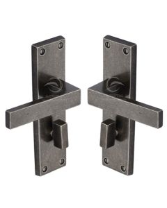 Rustic Pewter Door Handle Bathroom Set Cheswell Design-M.Marcus-RPW3130