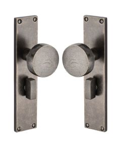 Rustic Pewter Door Mortice Knob Bathroom Set Olympic Design-M.Marcus-RPW88030