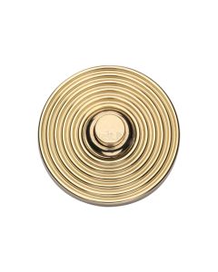 Heritage Brass Reeded Bell Push Polished Brass