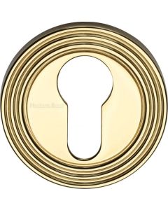 Heritage Brass Reeded Euro Profile Keyhole Polished Brass RR4020-PB