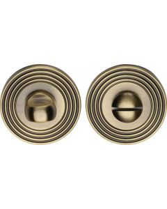 Heritage Brass Reeded Turn & Release Antique Brass RR4049-AT