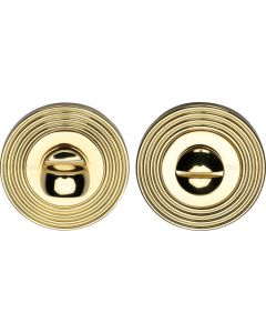 Heritage Brass Reeded Turn & Release Polished Brass RR4049-PB
