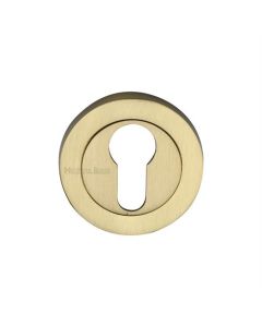 Heritage Brass RS2004-SB Euro Profile Cylinder Escutcheon Satin Brass finish