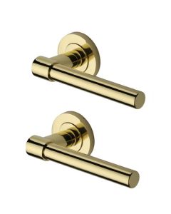 Heritage Brass RS2017-PB Door Handle Lever on Rose Phoenix Design Polished Brass Finish