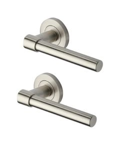 Heritage Brass RS2017-SN Door Handle Lever on Rose Phoenix Design Satin Nickel Finish