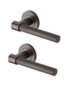 Heritage Brass RS2018-MB Door Handle Lever on Rose Phoenix Knurled Design Matt Bronze Finish