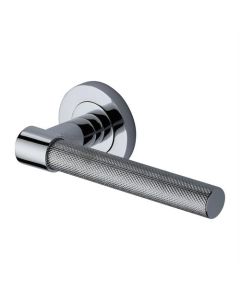 Heritage Brass RS2018-PC Door Handle Lever on Rose Phoenix Knurled Design Polished Chrome Finish