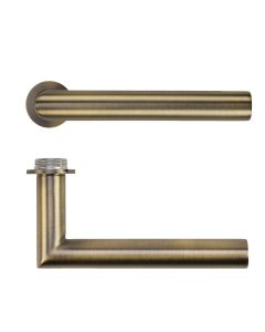 Lugano Lever Door Handle on 32mm Round Mini Rose-Antique Brass Rosso Technica-RT010-MINI-AB
