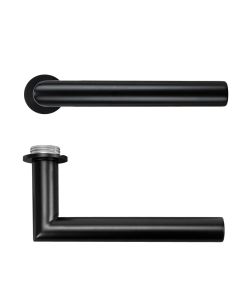 Lugano Lever Door Handle on 32mm Round Mini Rose-PVD black Rosso Technica-RT010-MINI-PVDBLK
