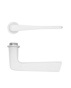Como Lever Door Handle on 32mm Round Mini Rose-Powder Coat White-Powder Coated White Rosso Technica-RT020-MINI-PCW