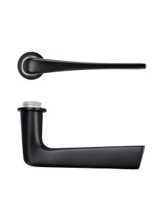 Como Lever Door Handle on 32mm Round Mini Rose-PVD black Rosso Technica-RT020-MINI-PVDBLK