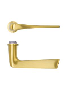 Como Lever Door Handle on 32mm Round Mini Rose-PVD Satin Brass-PVDSB Rosso Technica-RT020-MINI-PVDSB