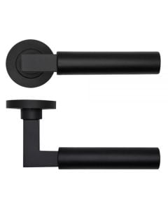 Rosso Tecnica Garda Lever On Round Rose Pair Powder Coat Black RT050PCB