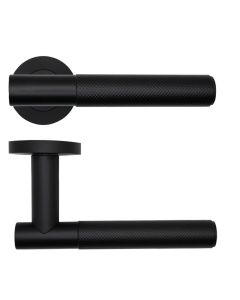 Zoo Hardware Orta Lever on Round Rose - Rosso - PVD Black RT060-PVDBLK