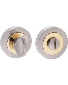 STATUS WC Turn and Release on Round Rose - Satin Nickel/Polished Brass S3WCRSNBP