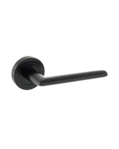 STATUS Alabama Lever Door Handle on Round Rose - Matt Black