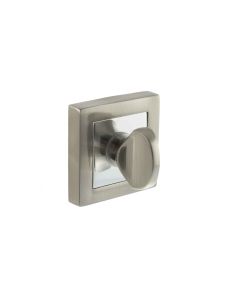 STATUS WC Turn and Release on S4 Square Rose - Satin Nickel/Polished Chrome S4WCSSNPC
