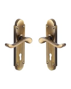 Heritage Brass S600-AT Door Handle Lever Lock Savoy Design Antique finish