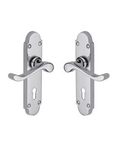 Heritage Brass S600-PC Door Handle Lever Lock Savoy Design Polished Chrome finish