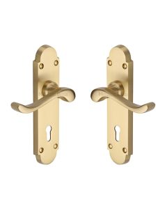 Heritage Brass S600-SB Door Handle Lever Lock Savoy Design Satin Brass finish