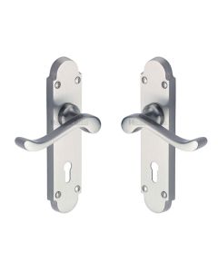 Heritage Brass S600-SC Door Handle Lever Lock Savoy Design Satin Chrome finish