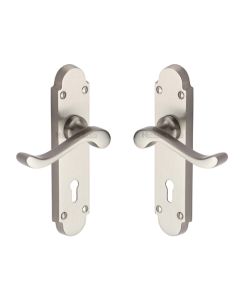 Heritage Brass S600-SN Door Handle Lever Lock Savoy Design Satin Nickel finish
