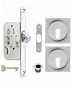 Acre & Clutton Sliding Door Flush Pull Handle Set Key Profile 53mm Polished Chrome