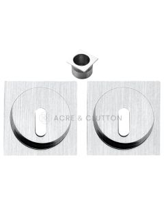 Acre & Clutton Sliding Door Flush Pull Handle Set Key Profile 53mm Satin Chrome
