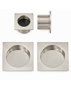 Acre & Clutton Sliding Door Flush Pull Handle Set 53mm Satin Nickel