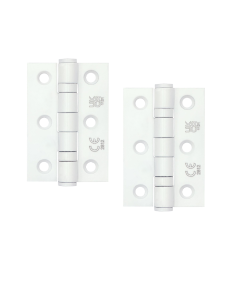 STEELWORKS Grade 7 Ball Bearing Fire Rated Hinges 76mm x 50mm x 2mm -Powder Coated White