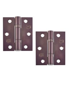 STEELWORKS Grade 11 Ball Bearing Fire Rated Hinges 76mm x 67mm x 2.5mm - Dark Bronze