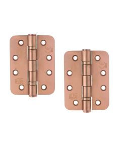 STEELWORKS Grade 13 Ball Bearing Fire Rated Hinges Radius 102mm x 76mm x 3mm - Bronze