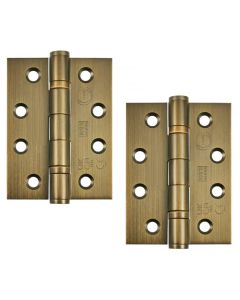 STEELWORKS Grade 13 Ball Bearing Fire Rated Hinges 102mm x 76mm x 3mm - Antique Brass