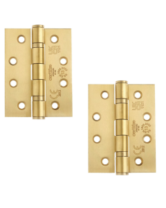 STEELWORKS Grade 13 Ball Bearing Fire Rated Hinges 102mm x 76mm x 3mm - Satin Brass