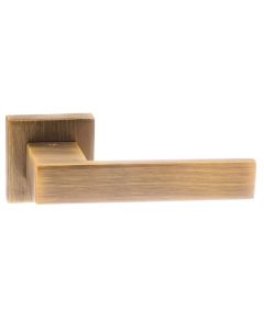 Senza Pari Panetti Designer Lever on Flush Square Rose - Weathered Antique Bronze SP217WAB