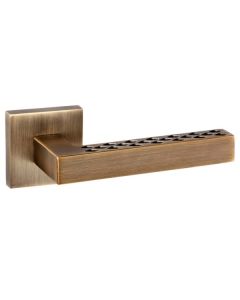 Senza Pari Pianni Designer Lever on Flush Square Rose - Weathered Antique Bronze SP228WAB
