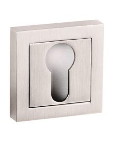 Senza Pari Euro Escutcheon on Square Rose - Satin Nickel SPCESCESN
