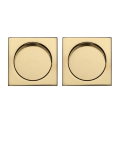 M.Marcus S.A.B Serrature SQ2327-PB Sliding Square Flush Pull Pair Polished Brass