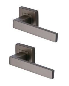 Heritage Brass SQ5420-MB Door Handle Lever Latch on Square Rose Delta Sq Design Matt Bronze finish