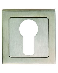Eurospec SSE1405SSS/DUO Escutcheon Euro Profile On Concealed Fix Square Rose G304   Bright Stainless Steel/Satin Stainless Steel
