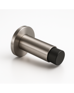 SteelWorks Door Stop with Concealed Face Fix Rose 80mm 316 Steel Satin Stainless Steel