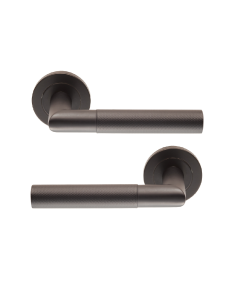 Eurospec SWL1169MB Steelworx Crown Knurled Lever On Concealed Fix Round Rose Matt Black